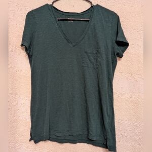 Women's Madewell Dark Green V-Neck Top